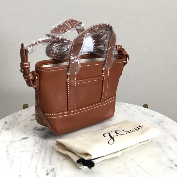 J. CREW Leather Mini Montauk Tote Bag New - Picture 10 of 14
